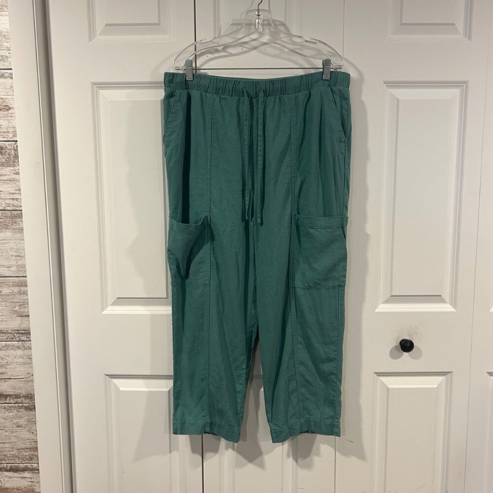 Universal Thread Green Linen Blend Pants Women's Size XL Spring Earthy Coastal